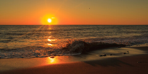 waves in sunset at corcovado np, costa rica © frerd78