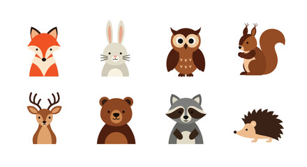 Fototapeta premium Cartoon forest animals illustration