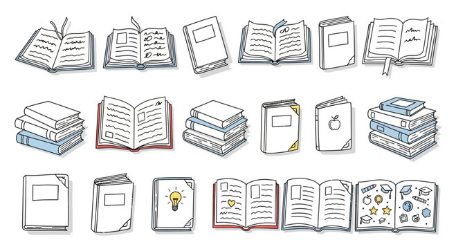 Hand Drawn Book Collection Set