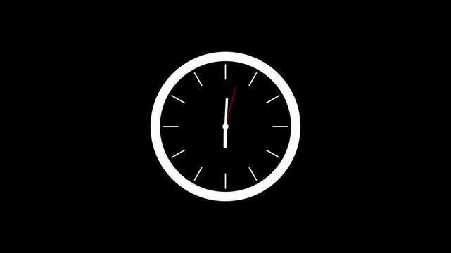 Clock Counting Down 24 Hour Day Fast Speed. Clock with moving arrows.Abstract new analog clock icon animation.4k video
