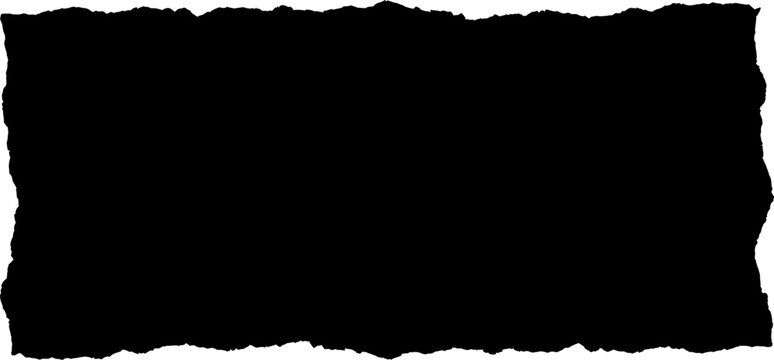 Torn paper edge with rough texture and frayed borders  blank rectangular shape