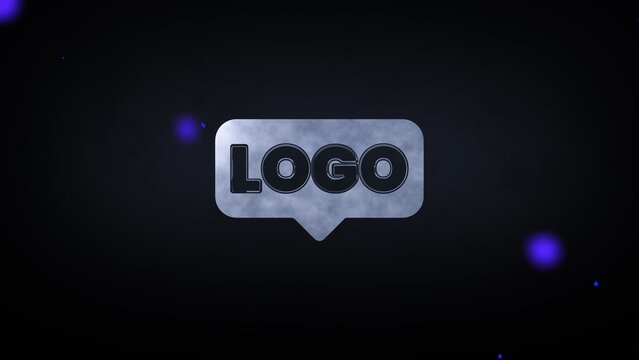 Fantasy Shiny Silver Metal Icon Particles Logo Reveal