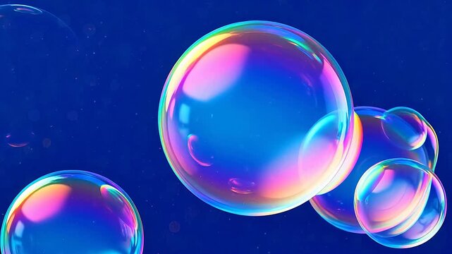 Colorful soap bubbles floating