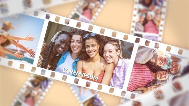 Film Roll Image Slideshow Multi Screen Modern Throwback