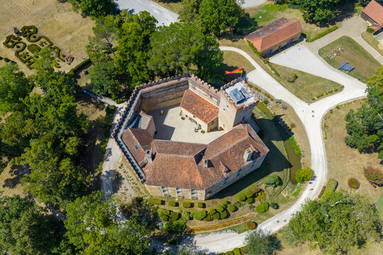 Castle in France (Ch&acirc;teau de Morlanne) Aerial Photo