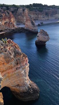 Algarve Portugal coastal cliffs and ocean waves