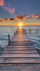 Fototapeta premium pier at sunset