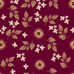 Obraz premium Seamless leaves pattern. Hand draw floral pattern