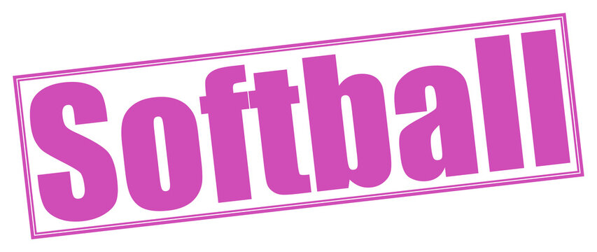 Bright pink "Softball" text with a subtle border, perfect for sports graphics.