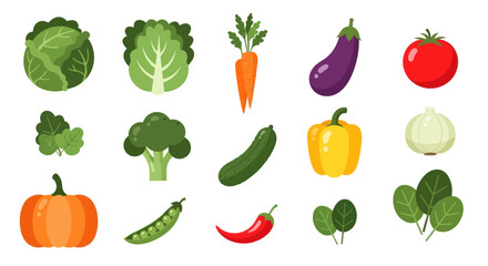 Fototapeta premium Colorful fresh vegetable assortment illustration