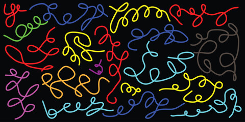 Vibrant neon script letters on black background © SHEIKEMDWASIM