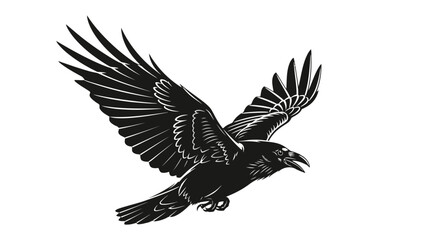 Obraz premium Black Bird in Flight.