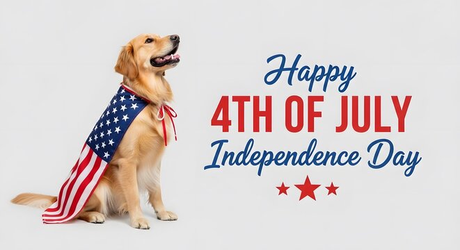 Happy 4th of july independence day celebration with patriotic dog