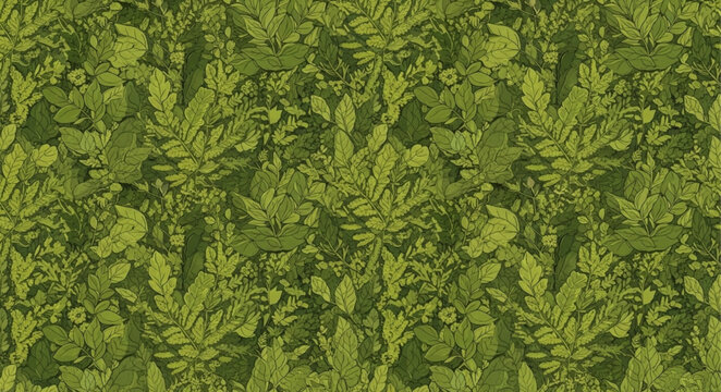 Lush green foliage wall texture background.