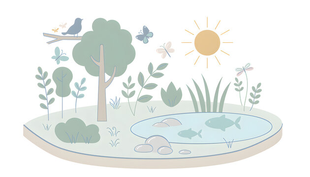A biotic and abiotic components of ecosystem plants animals rocks water sunlight