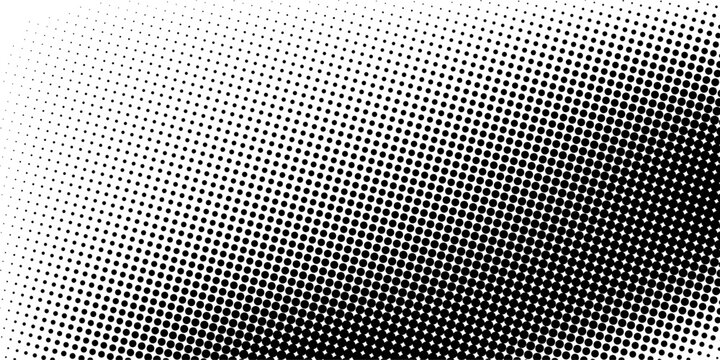 Set of halftone dots gradient pattern texture isolated on white background. Straight dotted spots using halftone circle dot raster texture. Vector blot half tone collection.