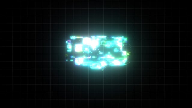 Glitch Grid Multiple Lines Cyber Colorful Logo Reveal