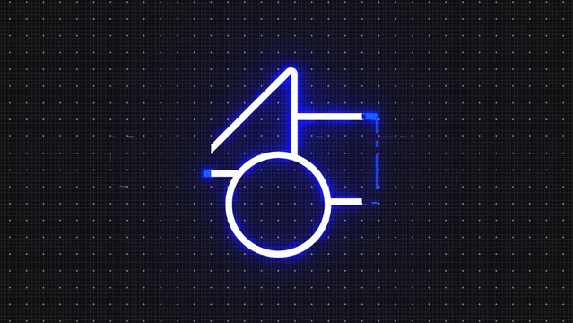 Glow Glitch Icon Digital Computer Distortion Logo Reveal