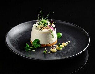Dessert mit Microgreens
