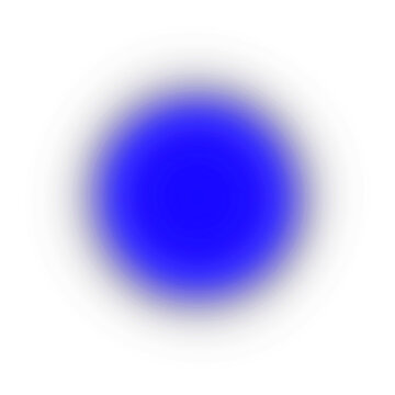 A vibrant glowing blue circle with a dark grey gradient edge and a black border on a transparent background creating a luminous abstract effect