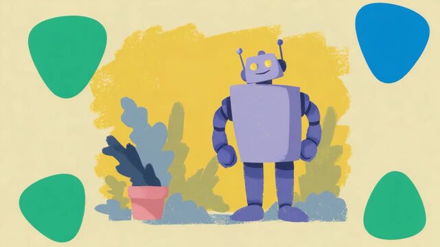 Cartoon style cute robot holding a task list. Concept of AI productivity, automation, and digital assistant helping manage workflow, reminders, and daily tasks.