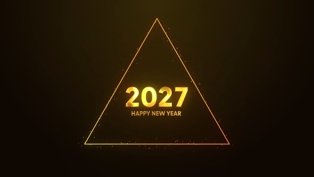Floating Particles Triangle New Year Glow Shine Title