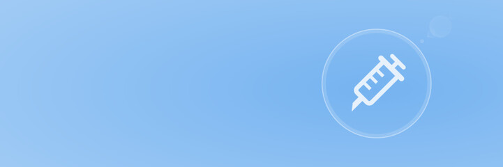 Obraz premium Vektor Header Spritze Impfung und Medizin Symbol copy space Hintergrund svg unter 60 kB