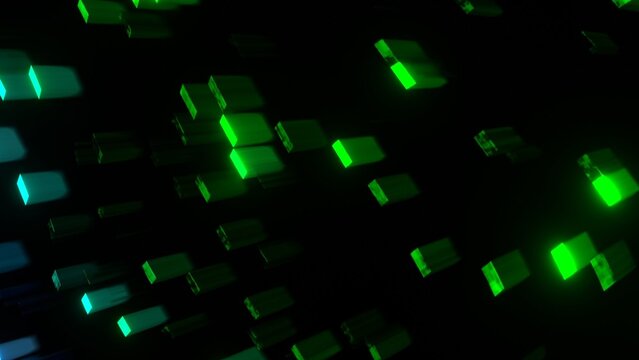 Digital Data 3D Blocks Flowing Animated Background