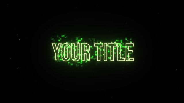 Digital Pixel Fade Outline Text Title Intro