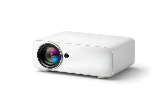Compact Portable Mini Projector on White Background