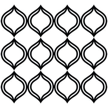 Abstract Mid-Century Modern Ogee Seamless Pattern Vector Background