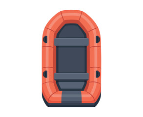 Naklejka premium Orange And Grey Inflatable Rubber Utility Boat