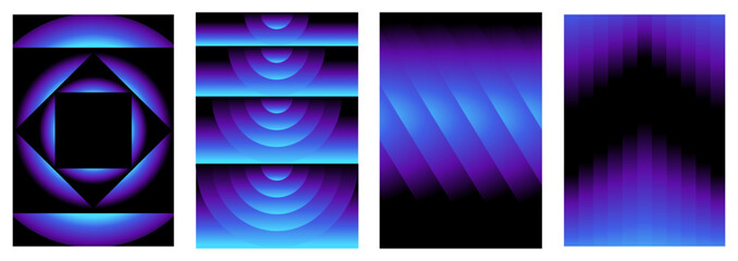 Fototapeta na wymiar Vector illustration collection - trendy abstract creative minimalist prints and compositions with bright gradient colors - design templates for social media posts and stories, posters and banners