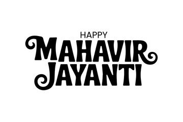 Happy Mahavir Jayanti Elegant Jain Festival Typography Design
