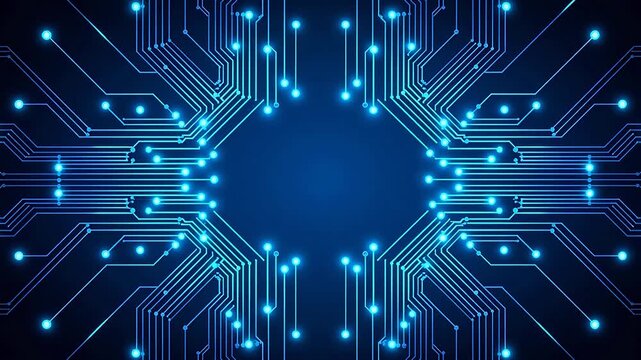 Blue glowing circuit board pattern