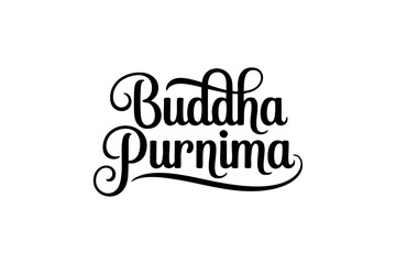 Fototapeta premium Happy Buddha Purnima Peaceful Buddhist Festival Typography Design