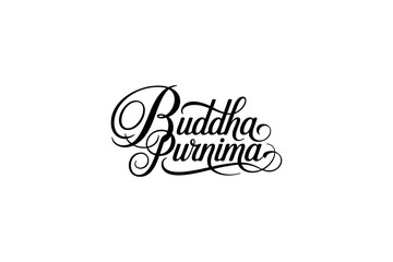 Obraz premium Happy Buddha Purnima Elegant Spiritual Typography Design
