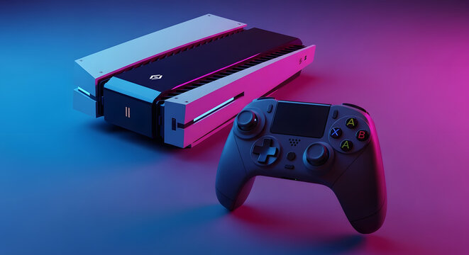 Modern Gaming Console and Controller Setup 2.