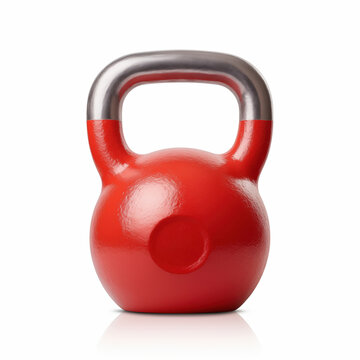 Red kettlebell isolated on white background