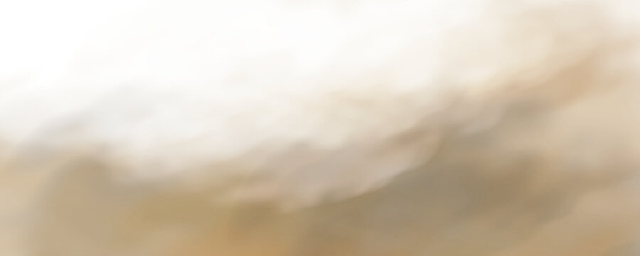 Dust sand smoke cloud particles isolated on transparent white background. Brown sandstorm, explosion, rising dust, and smog effect. PNG elements for design, overlay, and compositing