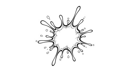 Fototapeta premium Black and White Ink Splash Explosion on White Background