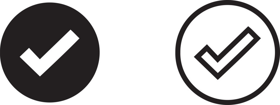 Check mark symbols verified icons for approval and confirmation