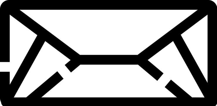 Closed mail envelope line icon symbolizing incoming messages, email correspondence, newsletters, and general communication for web and mobile interfaces