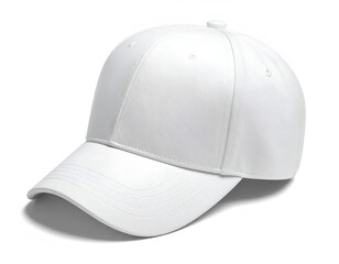 Fototapeta premium Clean white baseball cap on a white background (1)