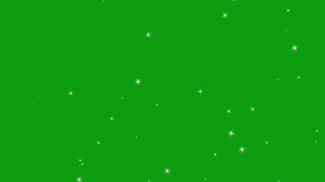 4K glitter sparkle stars animation, white glowing particles and magic dust trail, twinkling fairy shimmer light effect seamless loop background for compositing overlays.