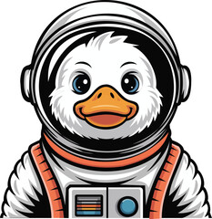 Cute duck astronaut in space suit mascot logo design for gaming and esports team © Oranno_Nashid