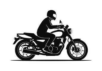 Obraz premium Vector illustration of a motorcyclist riding a motorcycle