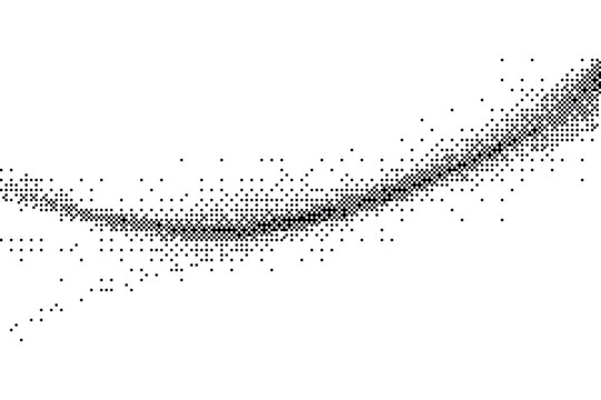 Abstract dither bitmap background illustration with parabolic curve pattern