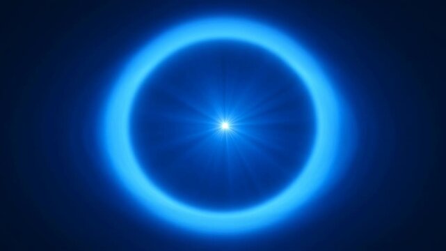 An abstract image showing a radiant blue orb with a bright center