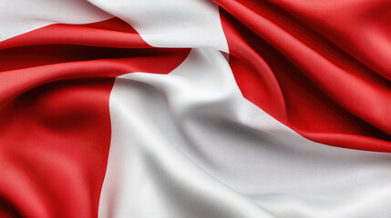 Fototapeta premium Switzerland national flag waving with dynamic ripples and folds, symbolizing national identity, patriotism, international relations, democracy, and government on Swiss National Day. Swiss National Day
